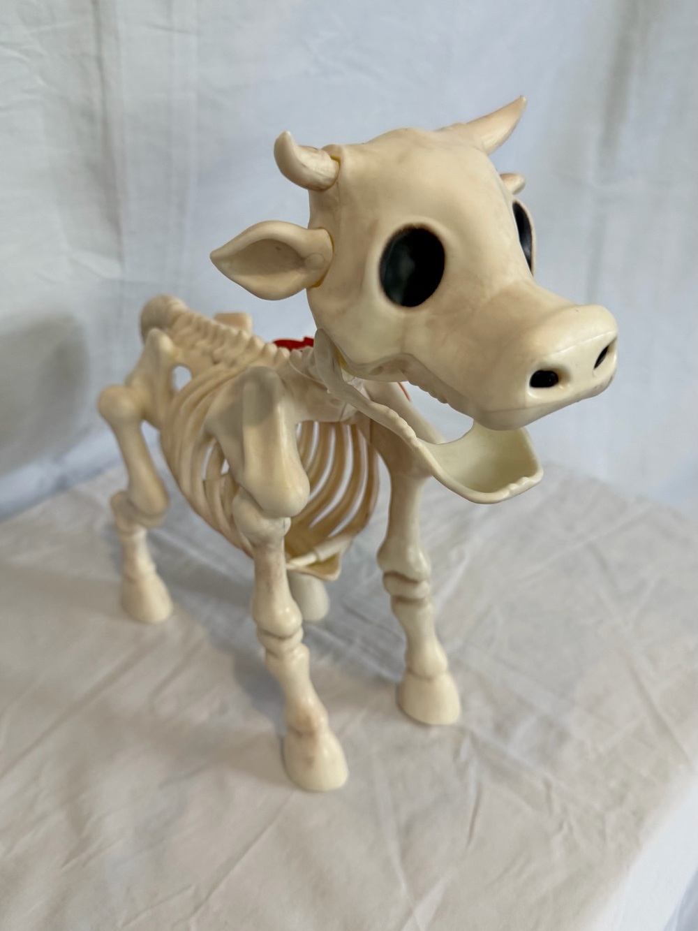 Cream Cow Skeleton Figurine Decorative Accent - Whimsical Home Decor